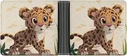 [RTSEBVN] Slim Credit Card Holder Personalized Leather Tropical Fruit Pineapple Money Clip Gifts Wallet For Men Women, Tiger, One size, Modern