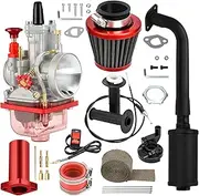 FVRITO PWK 24mm Carburetor Carb Exhaust Muffler Throttle Assembly Jets Kit for Predator 212cc 196cc Coleman CT200U Mini Bike BT200X GX160 6.5HP Clone Engine Baja MB200 KT196 Go Kart Performance Parts