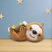 Handmade Crochet Monkey Hugging Pillow Stuffed Soft Toy Doll / Keychain For Gift