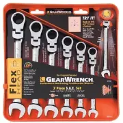Gearwrench 9700 7pc SAE Ratcheting Flex Head Combo Spanner Set - RRP $249