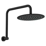 Fienza Gooseneck Shower Arm Rose Set Kaya Matte Black 411125B-A