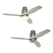 Ceiling Fan Light Remote Control Eco Aerodynamix Chrome Matt Wood 112 CM