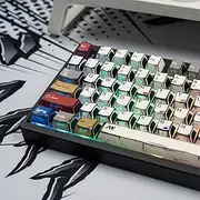 SUEHIODHY Japanese Manga Keycaps, PBT Side Printed Keycaps, Retro Custom Cherry Profile Keycap Set, 128 Keys Cool Anime Key Caps for 60%, 65%, 75%, 100% Cherry MX Switches Mechanical Keyboard