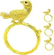 WHAMVOX 4pcs Bird Shaped Napkin Buckles Table Decorations Metal Napkin Rings for Dining