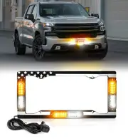 LED License Plate Holder Rear License Plate Frame With Lamp Clear strobe Lens
