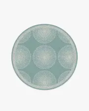 185' Round | Machine Washable Runner Rug | Kid & Pet Friendly | Indoor Rug | Jonathan Adler Santorini Blue Tufted Rug | Ruggable