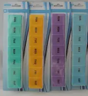 TWO Jumbo Large Pill Box Case Organizer Medicine Vitamins 7 Day Weekly