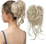 Bun Hair Piece Synthetic Messy Bun Elastic Hairpieces Curly Scrunchie Black Blonde Brown Chignon Band Updo Donut Natural Fake Hair for Women Bun Extension (Color : Dirty Blonde)