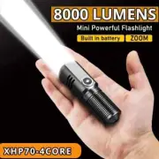 Super Bright Mini LED Flashlight USB Rechargeable 3 Modes Zoom Tactical Torch