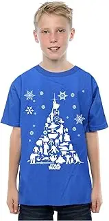 [Absolute Cult] Star Wars Boys Christmas Tree T-Shirt Royal Blue 12-13 years