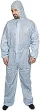 Blue SMS Disposable Coveralls, Chemical Protection, Breathable, Water Resistant, Painters Suit, Unisex, Medical, Cleaning, Asbestos, Industrial (Pack of 10)