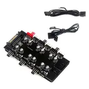 12V SATA 1 To 6 Way PWM /ARGB Device Expander 4-Pin Cooling Fans Hub Splitter C