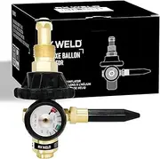 RX WELD Helium Latex Balloon Filler Air Flow Inflator Regulator 0-3000 PSI with Gauge for CGA580 Tank Valve