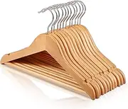 HOUSE DAY Children's Wooden Hangers, 20 Pack Baby Nursery Wood Hangers With 360° Swivel Hook, Non-Slip Coat Hanger for Suits, Pants and Jackets (Natural)