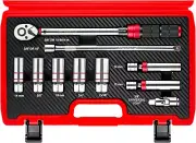 10Pcs 3/8" Drive Spark Plug Socket Set with 72 Tooth Click Torque Wrench Magneti