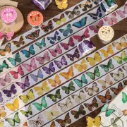 Vintage Butterfly Adhesive Washi Tape Junk Journals Album Scrapbooking Stickers