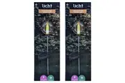 2PK Licht Eco Lighting Solar Powered Clear Ball Garden Light Warm White LED 72cm