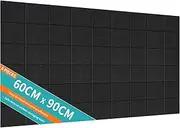 Cork Board Alternative 90 x 60 cm Black Bulletin Board 6 Pack Felt Wall Tiles with Push pins and Adhesive Tabs Poster Board for Home School Message Board or Photos Memos