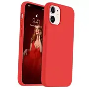 Shockproof Designed for iPhone 12 Mini Case, Food Grade Liquid Silicone Red