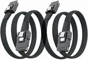 10Gtek Internal Mini SAS SFF-8087 Cable, With Sideband, 0.5-Meter(1.6ft), Thin, Foldable, Flexible, 2 Pack