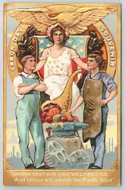 c1960s Labor Day Souvenir Reproduction Vintage Postcard