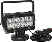 Willpower 1 x LED Work Light with Magnetic Base, 7 Inch 36 W Floodlight, LED Headlight 12 V for Car, Excavator, Trailer, Tractor, Truck, SUV, Offroad