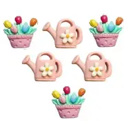 Pretty as a Flower - Shelly's Buttons Flat Back Embellishments - Craft Scrap
