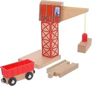 KOMBIUDA Train Accessories DIY Wooden Crane Rail Crane Part Toy Train Railway Parts Wooden Rail