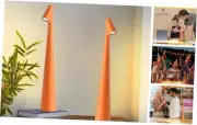 Cordless Small Table Lamps Set of 2,3 Levels Brightness Portable 2 Pack Orange