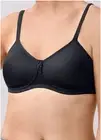 Amoena Lara 0675 Lightly Padded Pocketed Seamless Wireless Tshirt Bra Black 36B