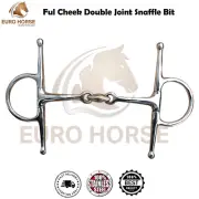 Euro Horse Full Cheek Bit Double Joint Stainless Steel Snaffle Horse Bit