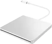Daiilg USB External CD/DVD Drive Type C Portable Drive-Free CD Players for Laptop PC,Silver