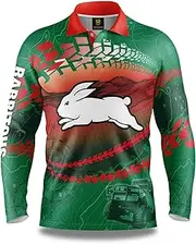 [Ashtabula] NRL 2021 Trax Off Road Camping Polo Tee Shirt - South Sydney Rabbitohs - Adult