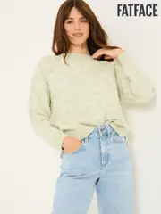 FatFace Light Green Floral Knitted Jumper (E82320) | $129