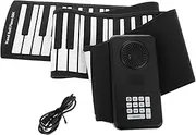 Abaodam Portable 88 Key Piano Keyboard Roll-up Electronic Piano Built-in Speaker Battery Operated Silicone Keys for Travel and Practice