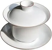 OFFSCH 1 Set Kung Fu Teaware Creative Ceramic Tea Cup Smooth Drinking Teacup for Home Decor Unique Chinese Style Gaiwan for Oolong Puer Tea and Reception Areas