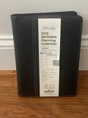 Blue Sky 2025 Calendar Planner Weekly New Year Fashion Gray Refillable Padfolio