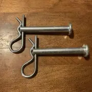 2ea New Large Flat Head Clevis/Retaining Gate Pins w/Hairpin