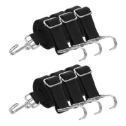 6Pcs 39 Inch Adjustable Bungee Cords Straps with Hooks, Black