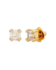 kate spade new york Dazzle Square Cubic Zirconia Stud Earrings in Gold Tone