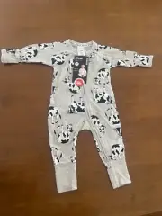 BONDS WONDERSUIT COWS GREY BNWT SIZE 000 0-3 MONTHS BABY