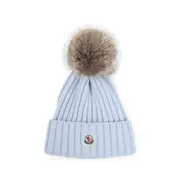 [Moncler] Moncler-Light Blue Virgin Wool Hat-Donna OS OS