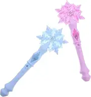 2Pcs Snowflake Light Sticks for Glowing Fairy Wands Safe Princess Costume Accessories Birthday for Dress Up Cosplay