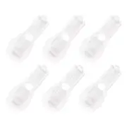 6Pcs Nylon Cord End Tips Zipper Pull Cord Stopper Ends Lock (20x15mm, White)