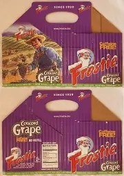 FROSTIE CONCORD GRAPE 4 PACK CARDBOARD BOTTLE HOLDER - COLORFUL COLLECTIBLE