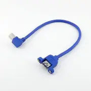 USB 3.0 A Female Panel Mount to B Male Right Angled Sync Data Cable Adapter 1ft
