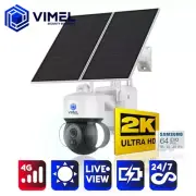 4G Dual Solar Panel Security Camera 2K 24/7 Recording 64GB Human AUTO Tracking