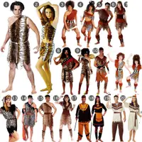 在飛比找蝦皮購物優惠-❤精選好貨❤野人服裝土著成人原始人服飾印第安豹紋 男女服飾c