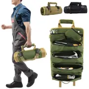 Roll Up Tool Bag with 3 Detachable Pouches Tool Roll Up Bag Roll Tool Organizer