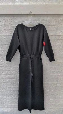 New Spanx Airessential Off Shoulder Jumpsuit Very Black Sz M